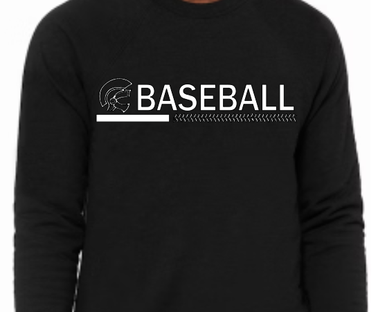 Black Glad BASEBALL sweatshirt/crewneck