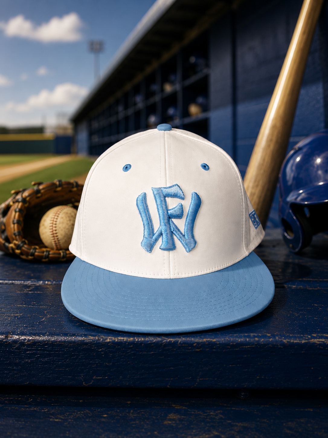 WF - baby blue logo white hat